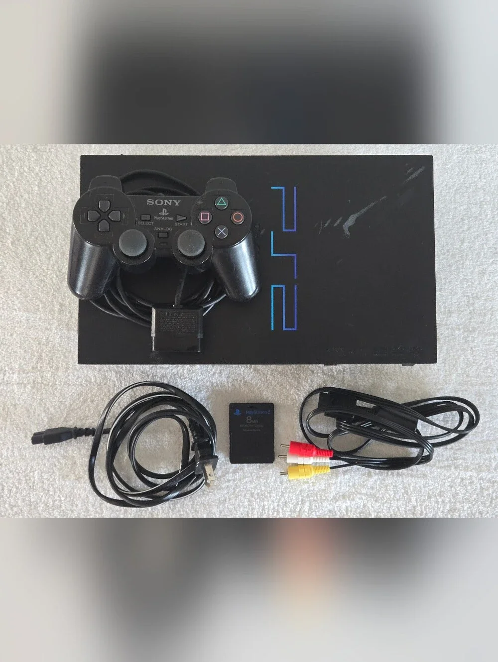 Sony PlayStation 2 Console SCPH-50001 W/1 Controller, Memory Card, Cords TESTED